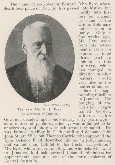 Feu M. E J Eyre, ancien gouverneur de la Jamaïque - English Photographer