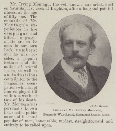 Feu M. Irving Montagu, ancien artiste de guerre, Illustrated London News - English Photographer