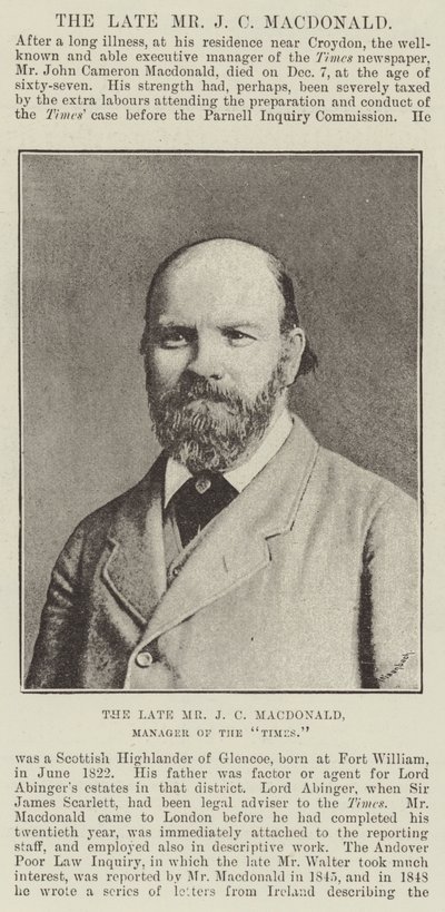 Feu M. J C Macdonald, directeur du Times - English Photographer