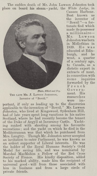 Feu M. J Lawson Johnston, inventeur du Bovril - English Photographer