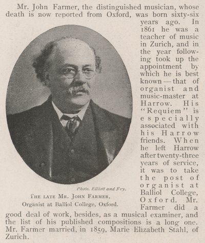Feu M. John Farmer, organiste au Balliol College, Oxford - English Photographer