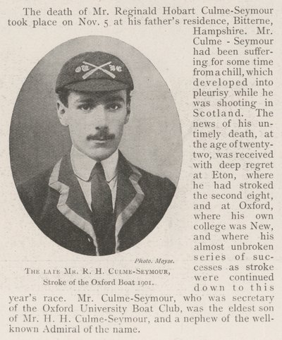 Feu M. R H Culme-Seymour, rameur du bateau d