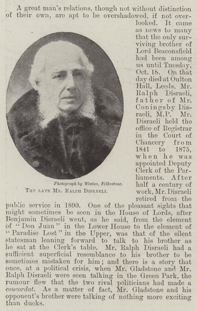 Feu M. Ralph Disraeli - English Photographer