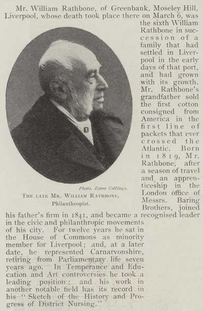 Feu M. William Rathbone, philanthrope - English Photographer
