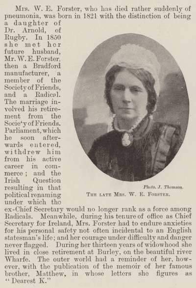 Feu Mme W E Forster - English Photographer