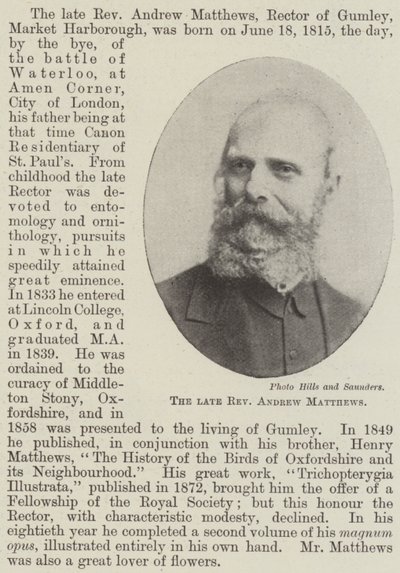 Feu le révérend Andrew Matthews - English Photographer