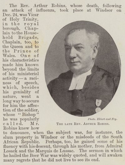 Feu le révérend Arthur Robins - English Photographer