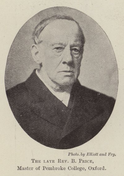 Feu le Révérend B Price, Maître du Pembroke College, Oxford - English Photographer
