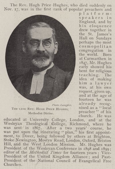 Feu le révérend Hugh Price Hughes, divin méthodiste - English Photographer