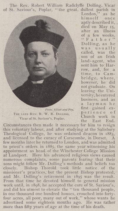 Feu révérend R. W. R. Dolling, vicaire de St Saviour