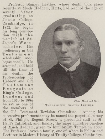 Feu Révérend Stanley Leathes - English Photographer