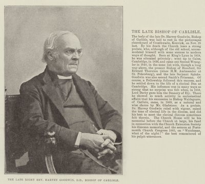 Feu le très révérend Harvey Goodwin, DD, évêque de Carlisle - English Photographer