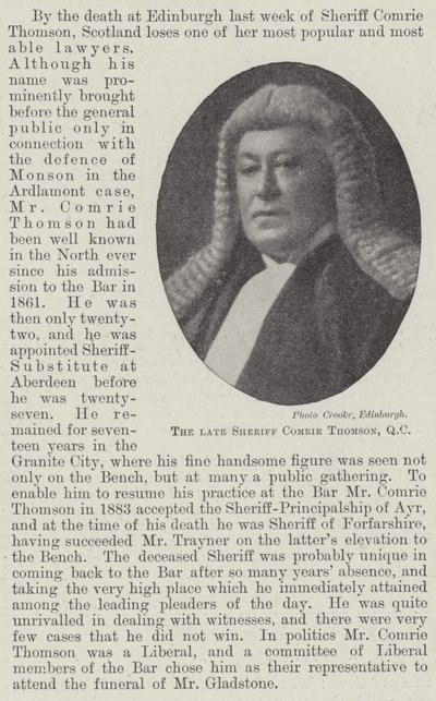 Feu le shérif Comrie Thomson, QC - English Photographer