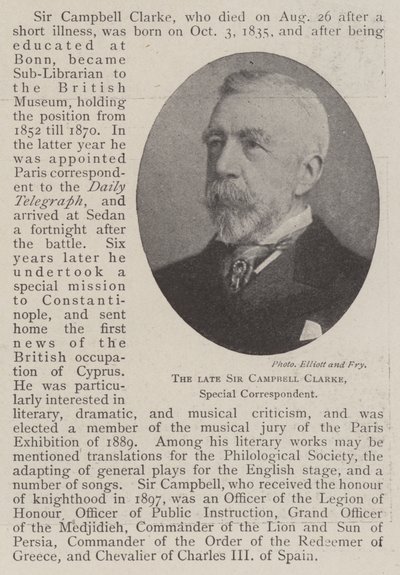 Feu Sir Campbell Clarke, correspondant spécial - English Photographer