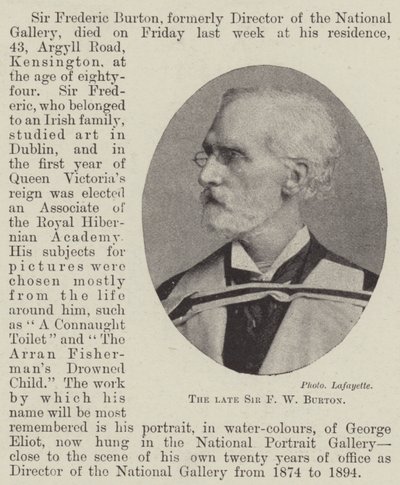 Feu Sir F W Burton - English Photographer
