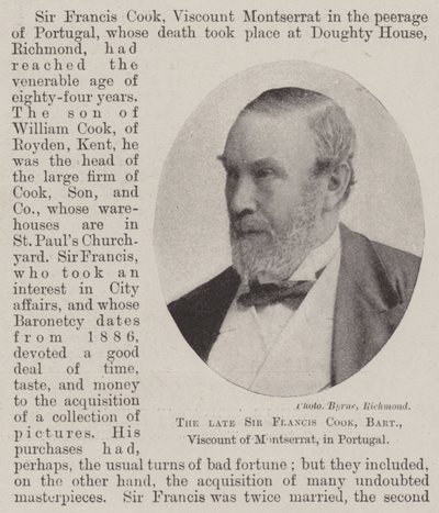 Feu Sir Francis Cook, Baronnet, Vicomte de Montserrat, au Portugal - English Photographer
