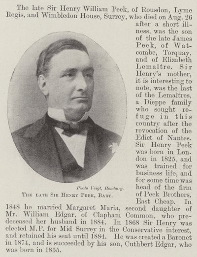 Feu Sir Henry Peek, baronnet - English Photographer