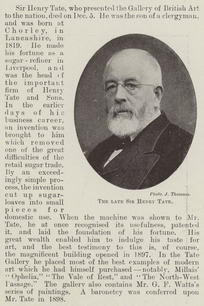 Feu Sir Henry Tate - English Photographer