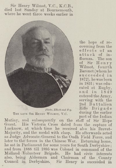 Feu Sir Henry Wilmot, VC - English Photographer