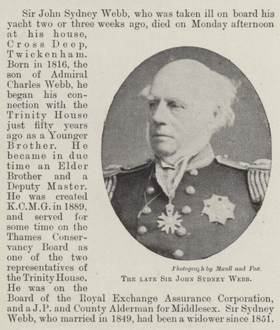 Feu Sir John Sydney Webb - English Photographer
