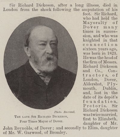 Feu Sir Richard Dickeson, quatre fois maire de Douvres - English Photographer