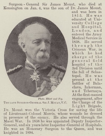 Feu le Chirurgien-Général Sir J Mouat, VC - English Photographer
