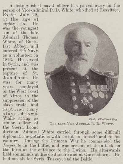 Le défunt Vice-Amiral R D White - English Photographer