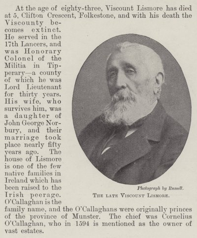 Feu le vicomte Lismore - English Photographer