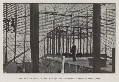 Le labyrinthe de fils sur le toit de la Centrale Téléphonique de Lime Street - English Photographer