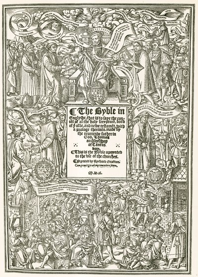 La page de titre de la Bible de Cranmer, AD 1540 - English Photographer