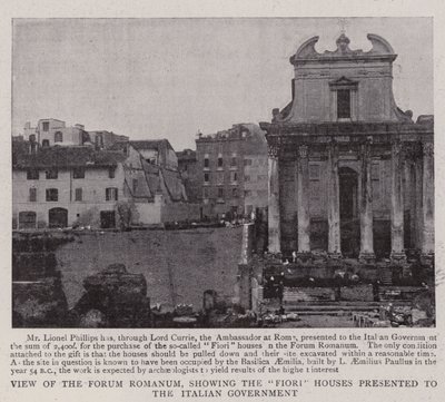 Vue du Forum Romanum, montrant les maisons Fiori présentées au gouvernement italien - English Photographer