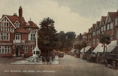 Monument aux morts et Green Lane, Northwood, Londres (photo couleur) - English Photographer