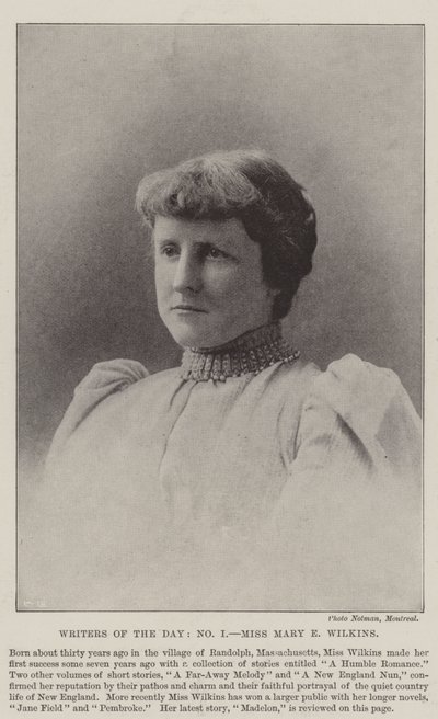 Écrivains du jour, Mlle Mary E Wilkins - English Photographer