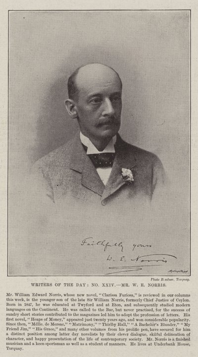 Écrivains du jour, M. W E Norris - English Photographer
