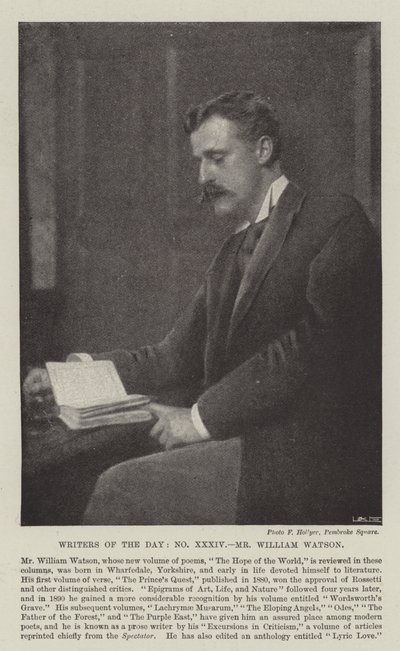 Écrivains du jour, M. William Watson - English Photographer