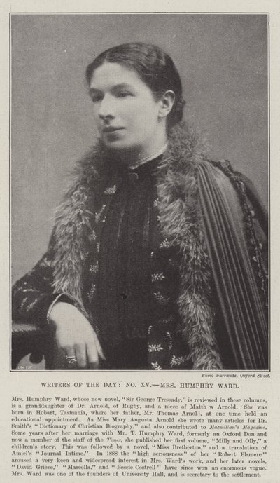 Écrivains du jour, Mme Humphry Ward - English Photographer