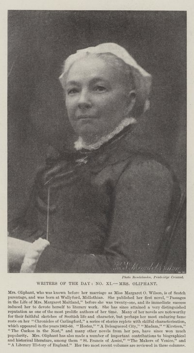Écrivains du jour, Mme Oliphant - English Photographer