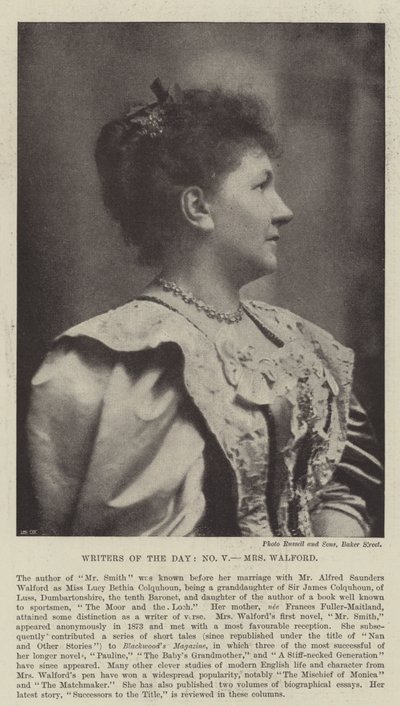 Écrivains du jour, Mme Walford - English Photographer