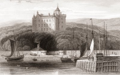 Vue du 19e siècle du château de Dunrobin, Sutherland, Écosse. De Churton