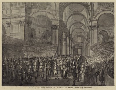 23 avril 1789, le roi George III visitant St Paul après sa guérison - English School