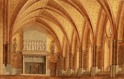 Une salle baronniale, c.1840 - English School