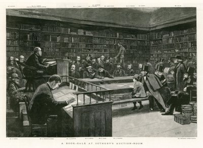 Vente de livres à la salle des ventes de Sotheby