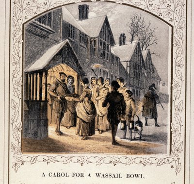 Un chant pour un bol de wassail, années 1840 - English School