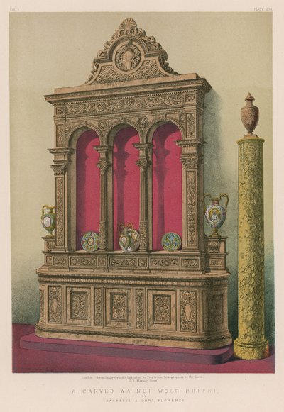 Un buffet en noyer sculpté par Barbetti et Fils, Florence - English School