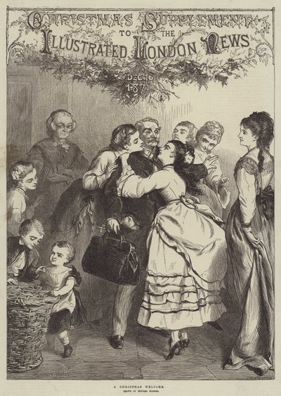 Un accueil de Noël (gravure) - English School