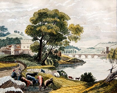 Paysage claudien, vers 1825 - English School