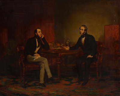 Une conversation, vers 1840 - English School