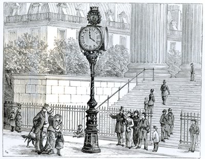 Une foule admire une horloge pneumatique - English School