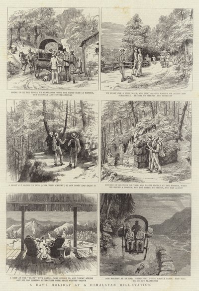 Un jour de vacances dans une station de montagne himalayenne (gravure) - English School
