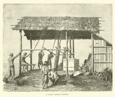 Une forge Dyak, Bornéo - English School